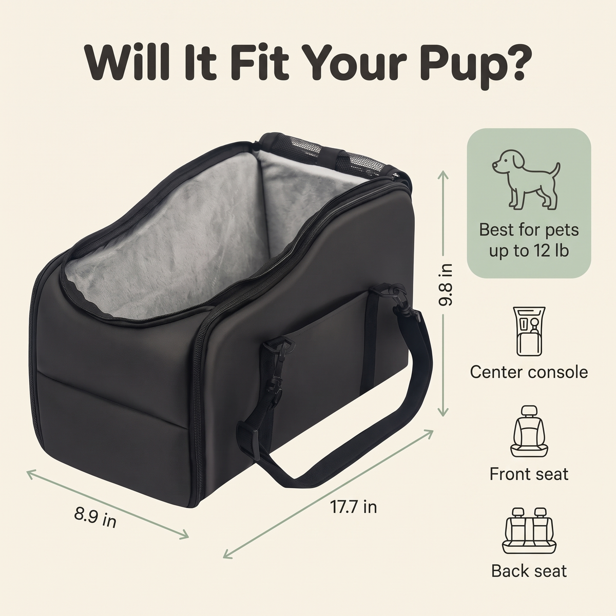 NestRide Dog Car Seat & Carrier